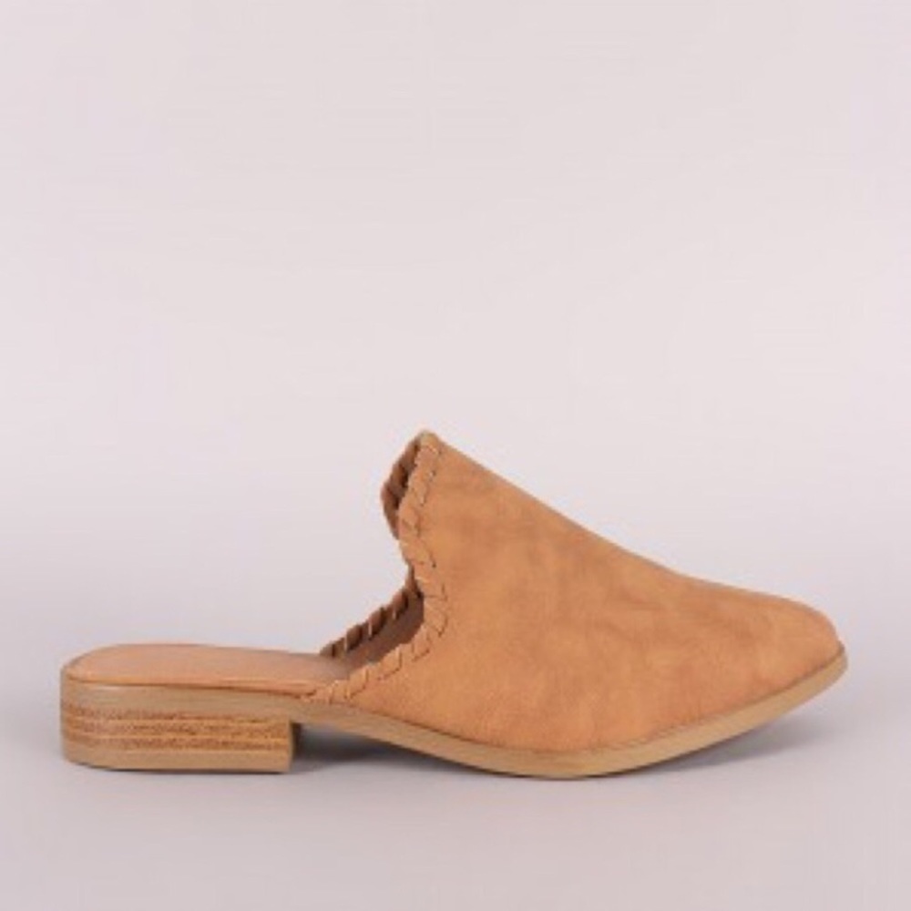 Vegan Leather Slip On Flats Braided Stitch Loafers - Picture 3 of 5
